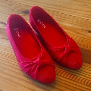 Vivaia Almond-Toe Knotted Flats (Practically Brand New!)